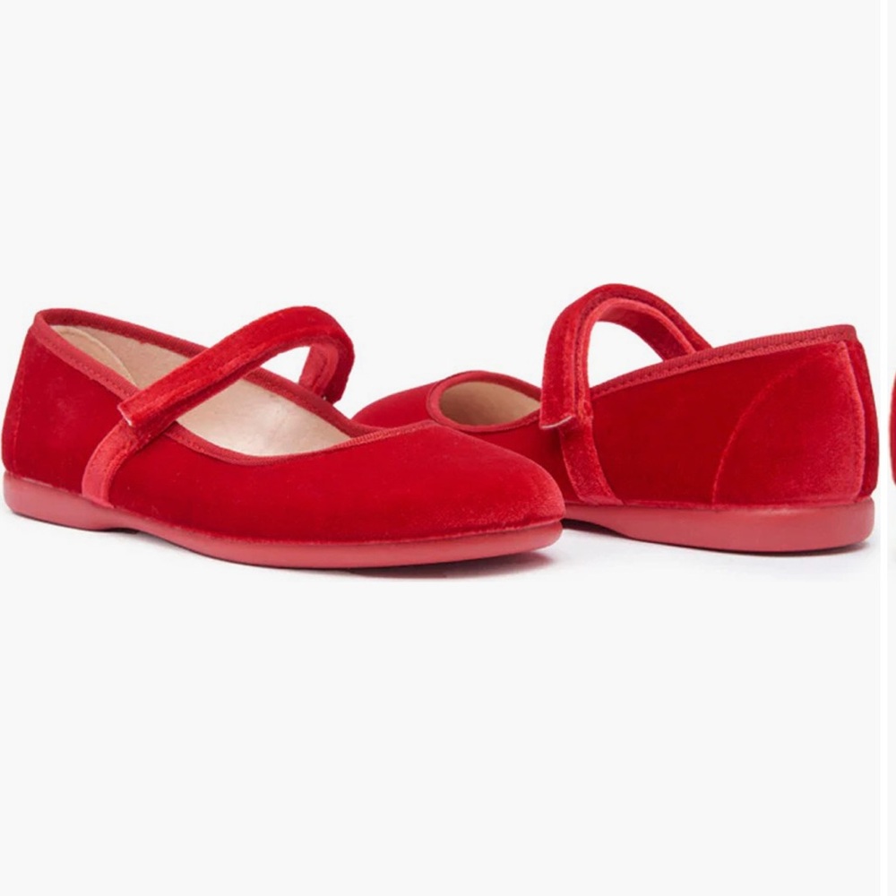 ChildrenChic Red Velvet Mary Jane Flats size 31 - Picture 3 of 7